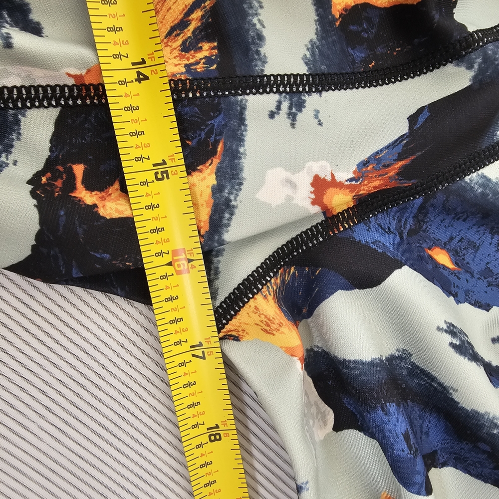 Hot Lava Volcano Print Dress Long-Sleeve Scuba Skater Y2K '90s Fit & Flare Small - Picture 8 of 10